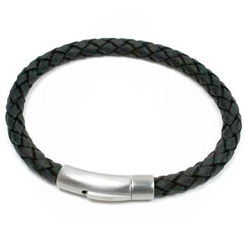 Søgaard Flettet læder Herre Armbånd i Sort